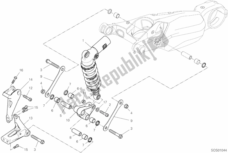Todas las partes para Amortiguador Trasero de Ducati Streetfighter V4 1103 2020